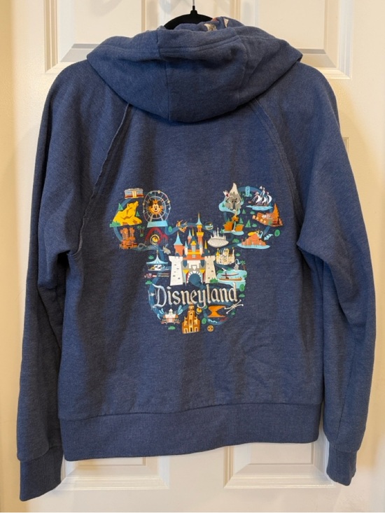 Disney Tops - Disneyland Blue Zip-Up Hoodie with Mickey Print and embroidered back